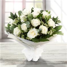 Dozen Long Stemmed White Roses